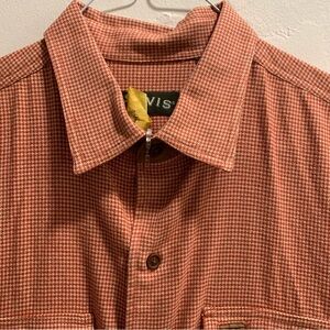 Men's Orvis Long Sleeve Rust Checkered Shirt - XL